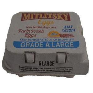 Mitlitsky Eggs - Large White 6 Pck