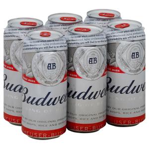 Budweiser - Beer 6 Pack 16 fl Cans