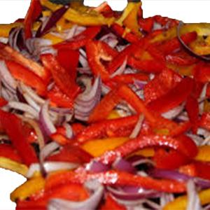 Fresh Produce - Mixed Peppers & Red Onions