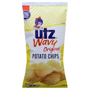 Utz Original No Salt Added Potato Chips - Family Size - 14ct